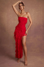 Mila - Geschlitztes Abendkleid mit Rüschen für Frauen