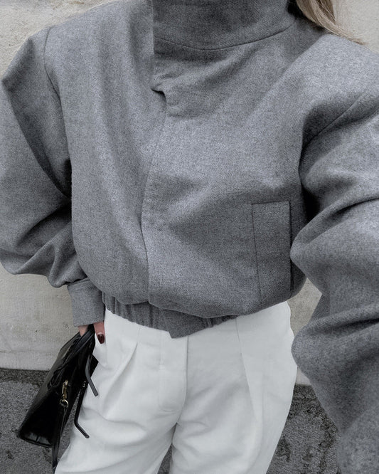 Kurze Damenjacke mit hohem Kragen - Yasmin