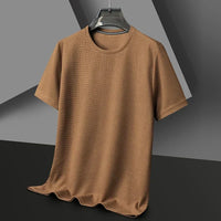 T-shirt à manches courtes pour hommes - Texturé & col rond