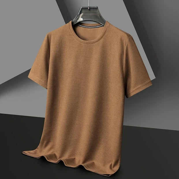 T-shirt à manches courtes pour hommes - Texturé & col rond