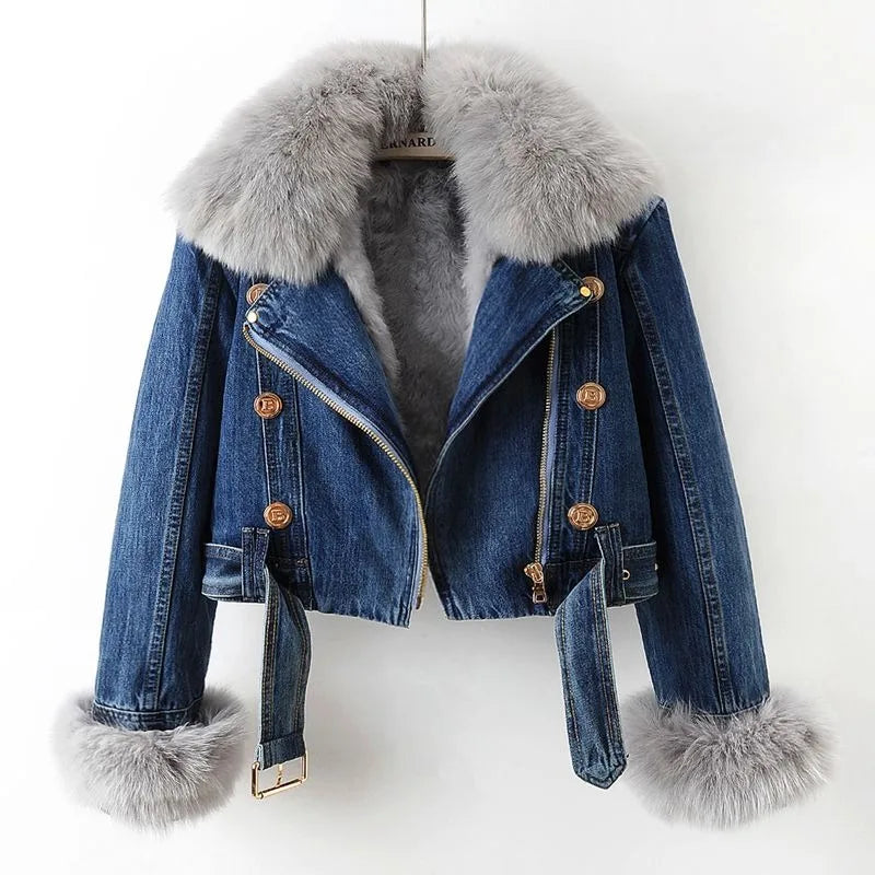 Damen-Jeansjacke mit Paspel - Serene