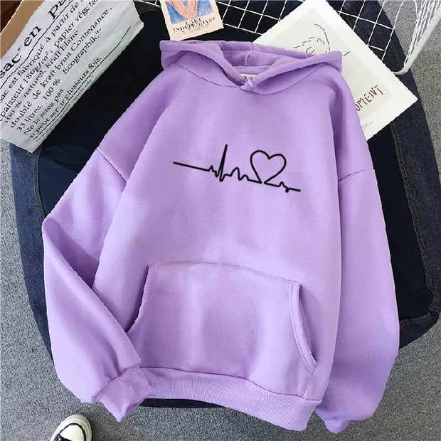 Pull à capuche ample à manches longues pour femmes