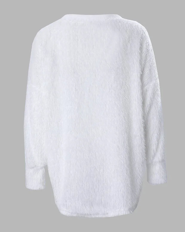 Pull à col en V manches longues pour femmes Zexo