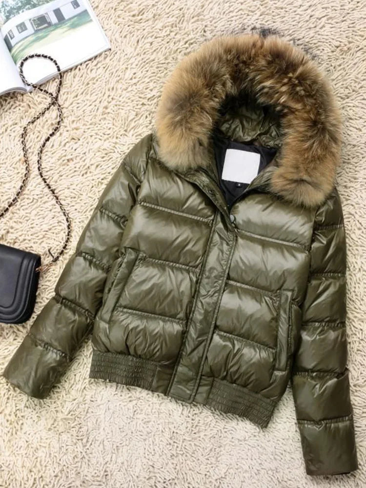Steppjacke für Damen mit umlaufender Kapuze - Romantza