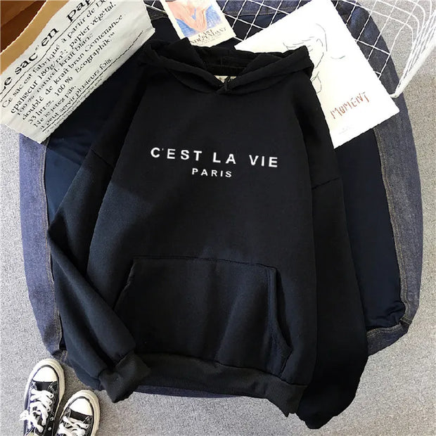 Pull à capuche ample à manches longues pour femmes