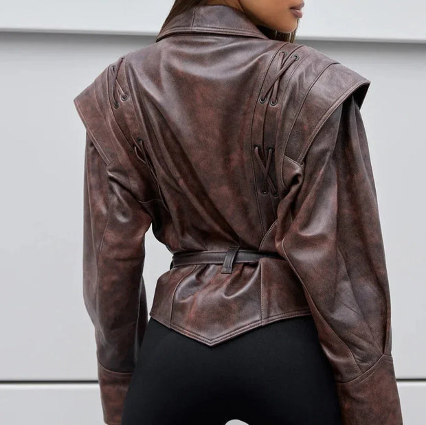 Brielle - Veste Vintage à Col en V pour Femme