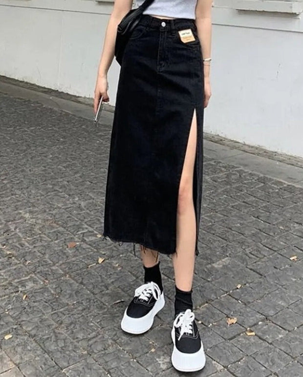 Jupe en jean maxi