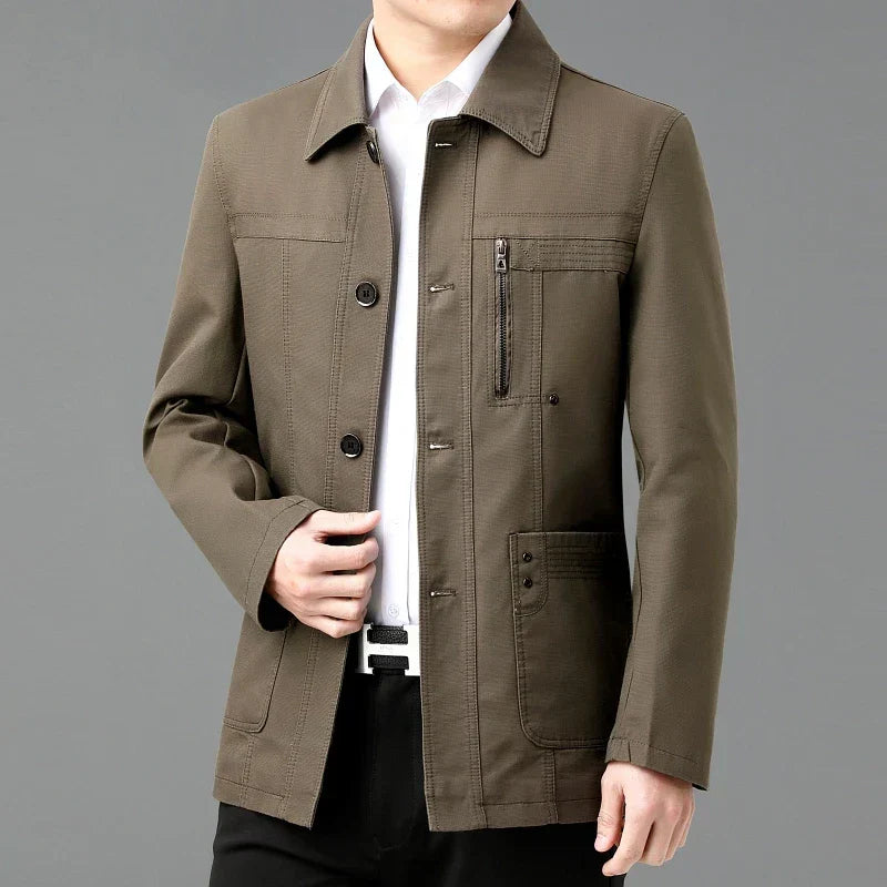 Leichte Baumwolljacke mit bedrucktem Innenfutter - Jens