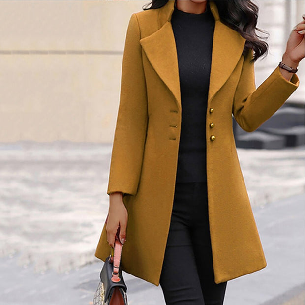 Manteau en laine mince pour femme