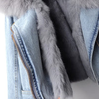 Veste en jean avec passepoils pour femme - Serene