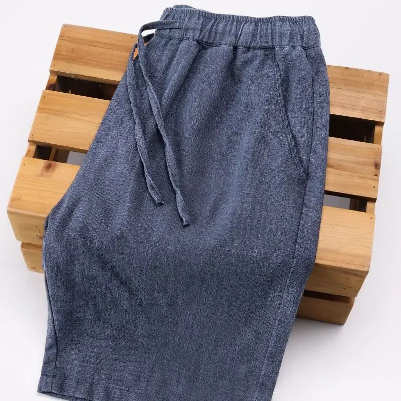 Shorts aus Baumwolle und Leinen für Herren - Neroli