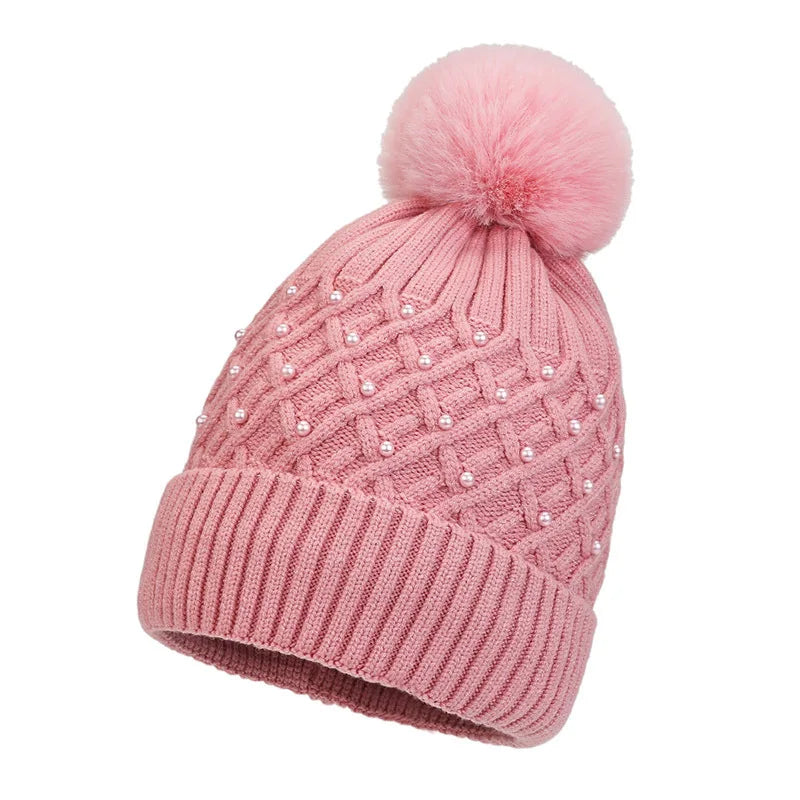 Damenstrickmütze mit Bommel - Kiremo