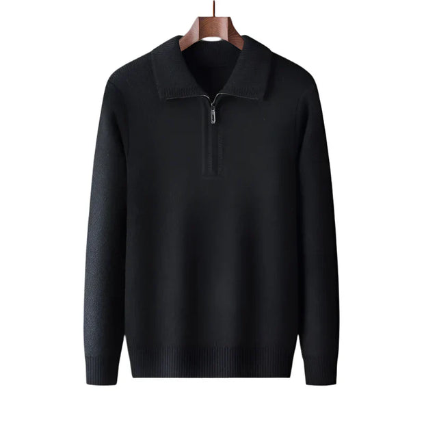 Herren Strickpullover mit halbem Reißverschluss - Lauro