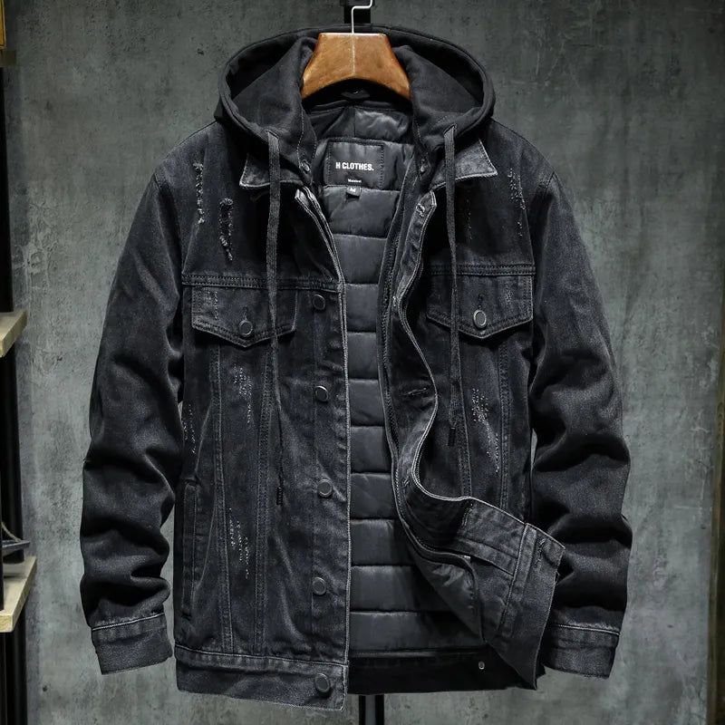Jeansjacke mit Kapuze für Männer - Shinji