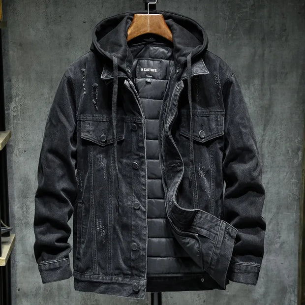 Veste à capuche en denim pour hommes - Shinji