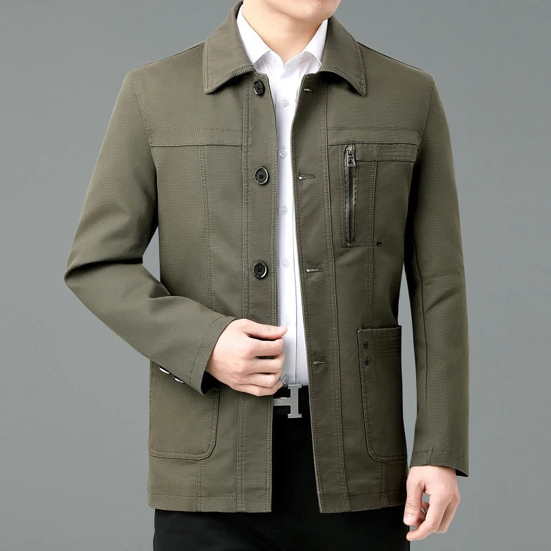Leichte Baumwolljacke mit bedrucktem Innenfutter - Jens