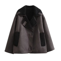 Veste Chaude en PU avec Poches pour Femme
