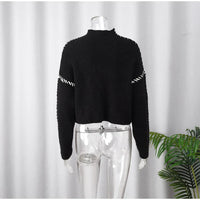 Gabrielle - Gerippter Strickpullover mit Schnürdetail an der Seite