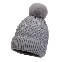 Damenstrickmütze mit Bommel - Kiremo