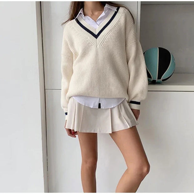 Danella - Damenpullover mit langen Ärmeln und V-Ausschnitt