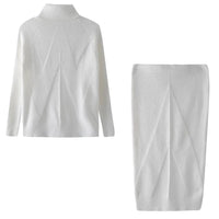 Pull à col roulé et jupe slim pour femme