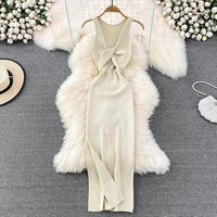 Gutruna - Robe mi-longue fendue pour femme