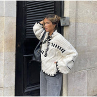 Brenda - Strickpullover mit Kontrastabschluss