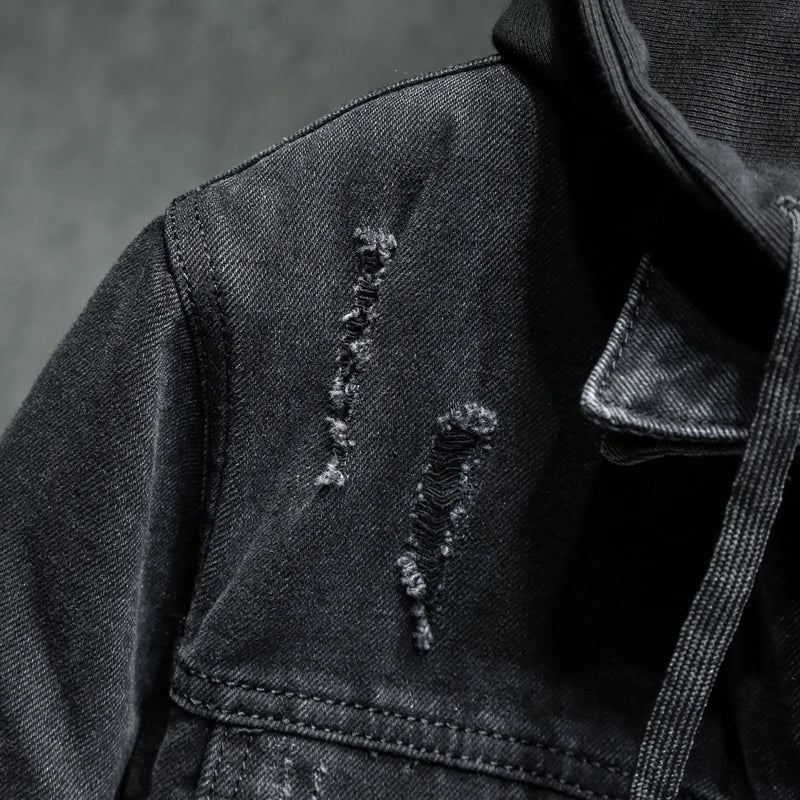 Jeansjacke mit Kapuze für Männer - Shinji