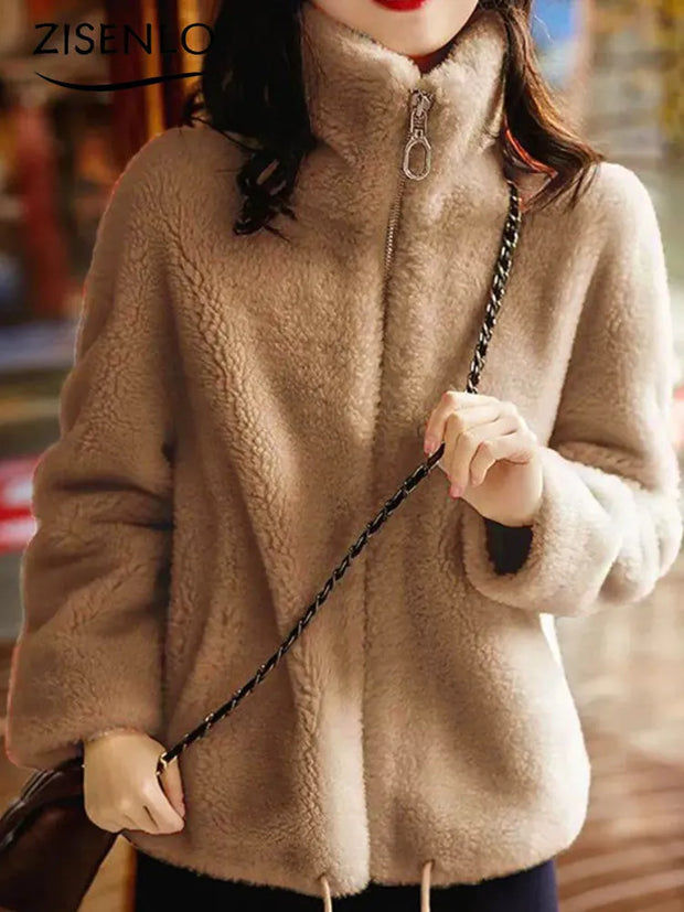 Veste à col roulé double-face rembourrée pour femme