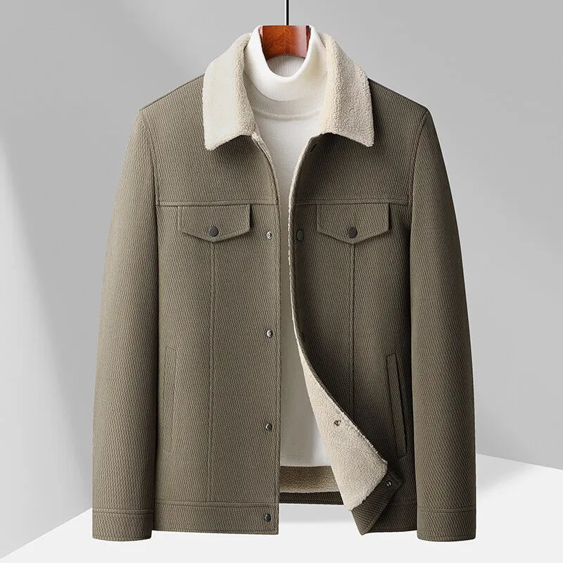 Herren-Fleece-Kragenjacke - Olivier
