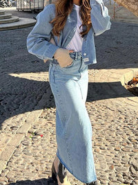 Jupe en jean longue Vintage pour femmes Slayer