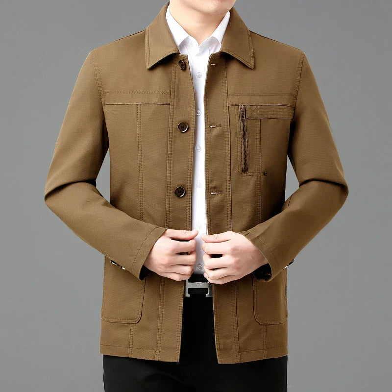 Leichte Baumwolljacke mit bedrucktem Innenfutter - Jens