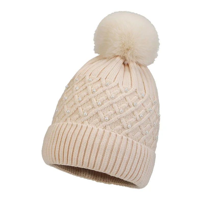 Damenstrickmütze mit Bommel - Kiremo