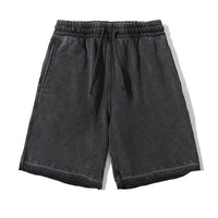 Short en coton avec délavage vintage pour hommes