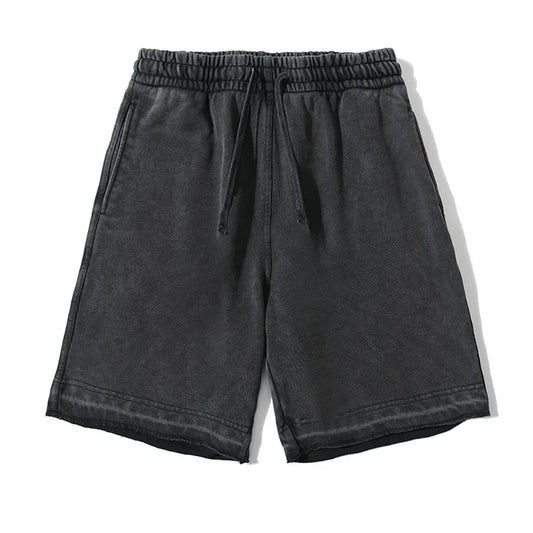 Short en coton avec délavage vintage pour hommes