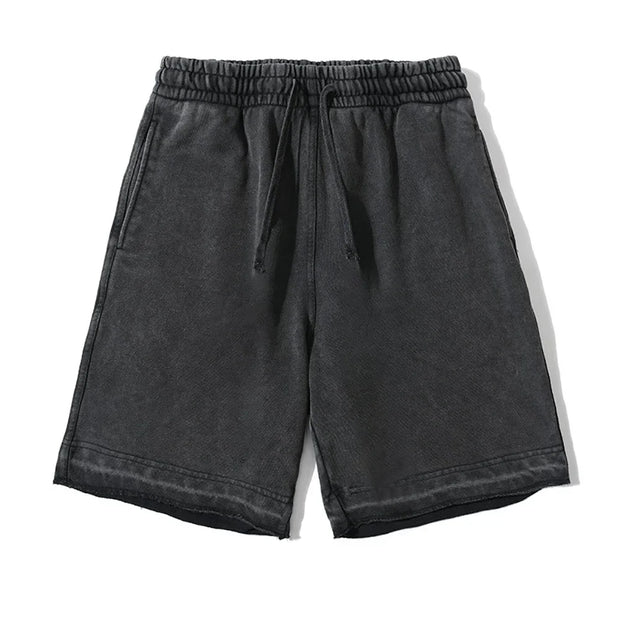 Short en coton avec délavage vintage pour hommes