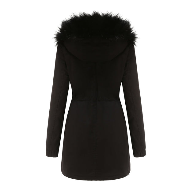 Sara - Manteau Parka Femme Mi-long avec Col en Fourrure Chic