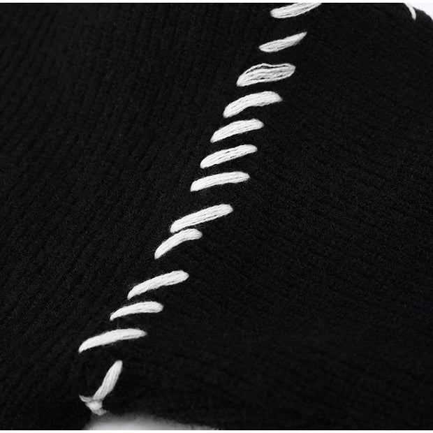 Gabrielle - Gerippter Strickpullover mit Schnürdetail an der Seite