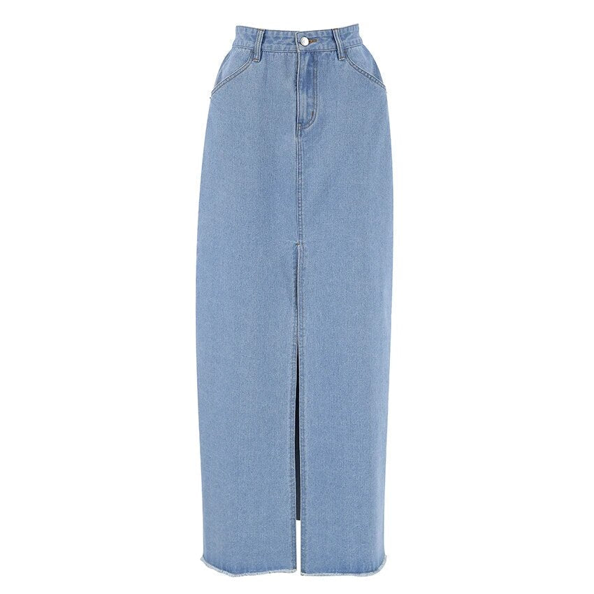 Jupe en jean taille haute élégant pour Femmes Selexio