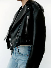 Veste de motard à fermeture Éclair pour femme