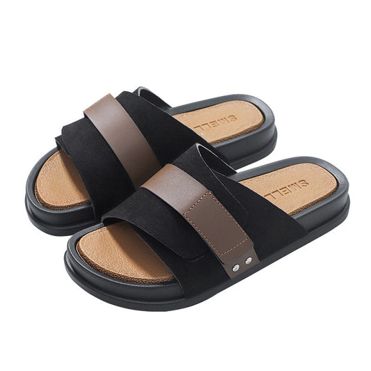 Sandales en cuir mat pour hommes
