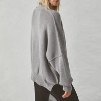 Fayette - Eleganter Damen Pullover Rot Oversize mit Rundhalsausschnitt und langen Ärmeln
