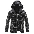 Steppjacke mit Kapuze in Vinyloptik für Männer - Lanuz
