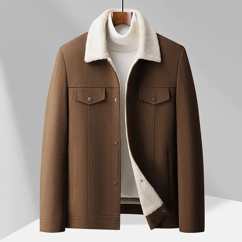 Herren-Fleece-Kragenjacke - Olivier