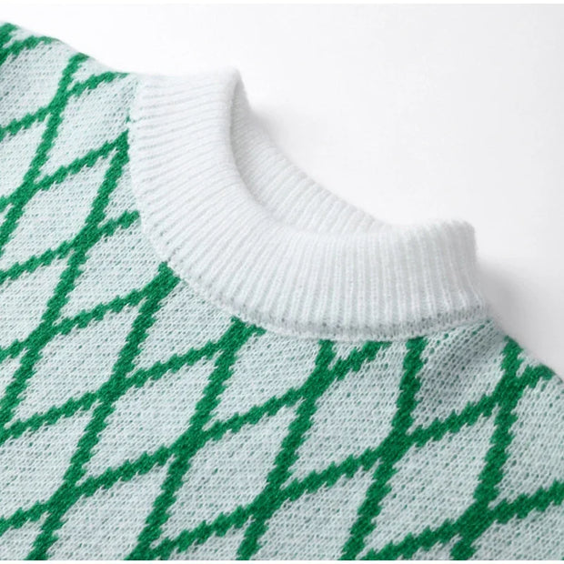 Amely - Gemusterter Pullover mit Ballonärmeln