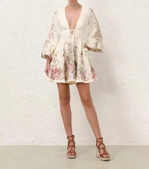 Mahalia - Robe à nouettes à imprimé floral