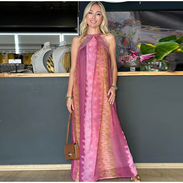 Marbella - Robe fluide à col licou
