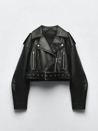 Veste de motard à fermeture Éclair pour femme