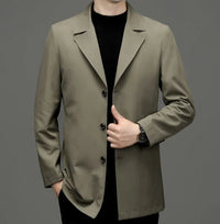Manteau léger à revers pour hommes en gris - Noah