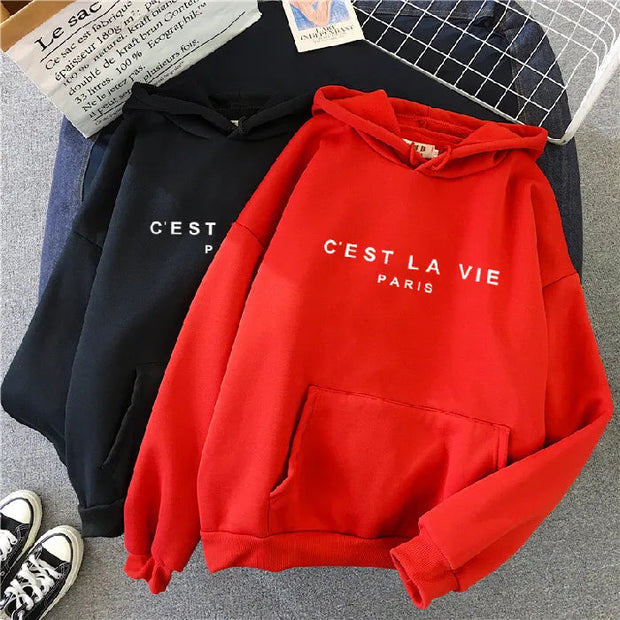 Pull à capuche ample à manches longues pour femmes